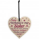 Funny Sister Birthday Gifts Sister Birthday Card Wooden Heart