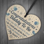 Daddy To Be Gift Wooden Heart Congratulations Gift Baby Shower