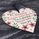 Nanny Birthday Gifts Mothers Day Wooden Heart Plaque For Nan