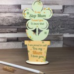 Step Mum Thank You Gift Wooden Flower Step Mum Birthday Gifts