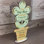 Step Mum Thank You Gift Wooden Flower Step Mum Birthday Gifts