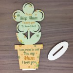 Step Mum Thank You Gift Wooden Flower Step Mum Birthday Gifts