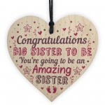 Big Sister To Be Gifts Congratulations Wooden Heart Mummy To Be 