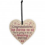 Big Sister To Be Gifts Congratulations Wooden Heart Mummy To Be 