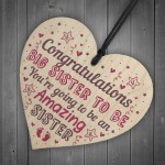 Big Sister To Be Gifts Congratulations Wooden Heart Mummy To Be 