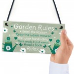 Garden Rules Novelty Hanging Plaque Summer House Sign Shed Sign