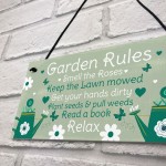 Garden Rules Novelty Hanging Plaque Summer House Sign Shed Sign