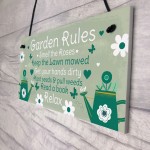 Garden Rules Novelty Hanging Plaque Summer House Sign Shed Sign