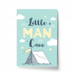 Little Man Cave Blue Nursery / Boys Bedroom Wall Art Pictures