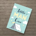 Little Man Cave Blue Nursery / Boys Bedroom Wall Art Pictures