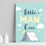 Little Man Cave Blue Nursery / Boys Bedroom Wall Art Pictures