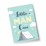 Little Man Cave Blue Nursery / Boys Bedroom Wall Art Pictures