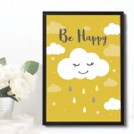 Yellow Framed Nursery Print / Baby Nursery Room Decor Wall Art