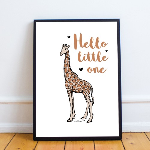 Safari Animal Framed Nursery Print / Baby Boy Girl Nursery Room