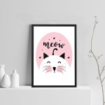 Framed Cat Print Cute Animal Nursery Print Cat Lover Gift Sign