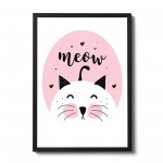 Framed Cat Print Cute Animal Nursery Print Cat Lover Gift Sign