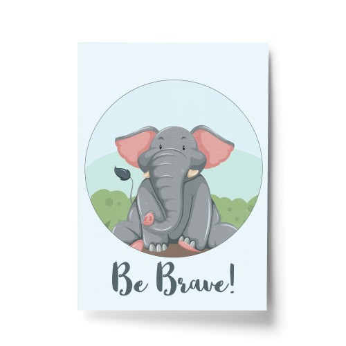 Elephant Animal Prints For Nursery / Baby Room Pictures Decor