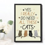 Funny Cat Print Bedroom Wall Art Hanging Wall Decoration Gift