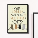 Funny Cat Print Bedroom Wall Art Hanging Wall Decoration Gift