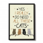 Funny Cat Print Bedroom Wall Art Hanging Wall Decoration Gift