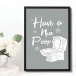 Hilarious Funny Toilet LOO Sign Bathroom Print Framed Home Decor