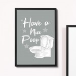 Hilarious Funny Toilet LOO Sign Bathroom Print Framed Home Decor