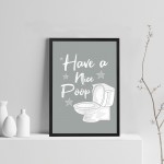 Hilarious Funny Toilet LOO Sign Bathroom Print Framed Home Decor