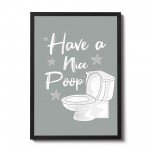 Hilarious Funny Toilet LOO Sign Bathroom Print Framed Home Decor