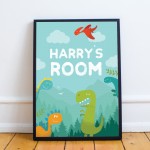 PERSONALISED Boys Bedroom Sign Dinosaur Wall Art Bedroom Decor