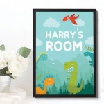 PERSONALISED Boys Bedroom Sign Dinosaur Wall Art Bedroom Decor