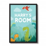 PERSONALISED Boys Bedroom Sign Dinosaur Wall Art Bedroom Decor