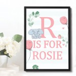 FRAMED Baby Nursery Print PERSONALISED Girls Bedroom Sign 