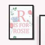 FRAMED Baby Nursery Print PERSONALISED Girls Bedroom Sign 