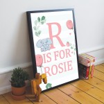 FRAMED Baby Nursery Print PERSONALISED Girls Bedroom Sign 