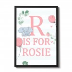 FRAMED Baby Nursery Print PERSONALISED Girls Bedroom Sign 