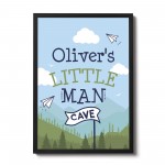 PERSONALISED Bedroom Nursery Sign Little Man Cave Wall Art