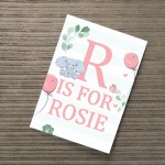 PERSONALISED Girls Bedroom Sign Initial Baby Nursery Print 