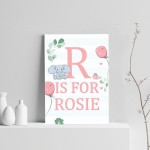 PERSONALISED Girls Bedroom Sign Initial Baby Nursery Print 