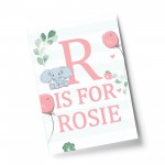 PERSONALISED Girls Bedroom Sign Initial Baby Nursery Print 