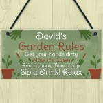 PERSONALISED Garden Rules Sign Shed Sign Summer House Plaque 