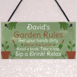 PERSONALISED Garden Rules Sign Shed Sign Summer House Plaque 