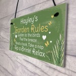 PERSONALISED Garden Sign Garden Rules Plaque Summer House Sign