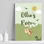 PERSONALISED Bedroom Sign Boys Bedroom Animal Print Decor