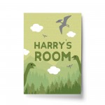 PERSONALISED Boys Bedroom Print Dinoasaur Wall Art For Nursery