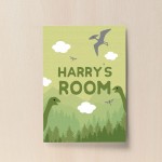 PERSONALISED Boys Bedroom Print Dinoasaur Wall Art For Nursery