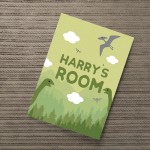 PERSONALISED Boys Bedroom Print Dinoasaur Wall Art For Nursery