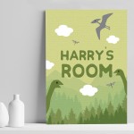 PERSONALISED Boys Bedroom Print Dinoasaur Wall Art For Nursery