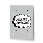 Motivational Inspirational Print You Are Awesome Quote Wall Art