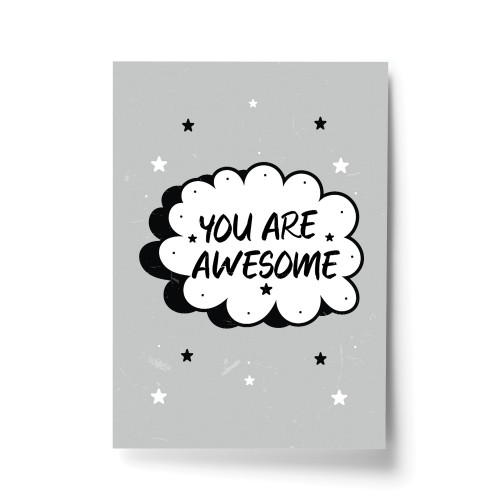 Motivational Inspirational Print You Are Awesome Quote Wall Art