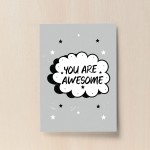 Motivational Inspirational Print You Are Awesome Quote Wall Art